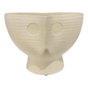 Global Views Modern Short White Popeye Vase