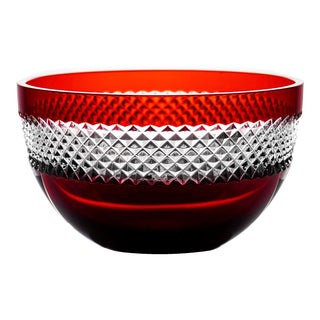 Waterford John Rocha Signed Ruby Red Crystal Bowl For Sale