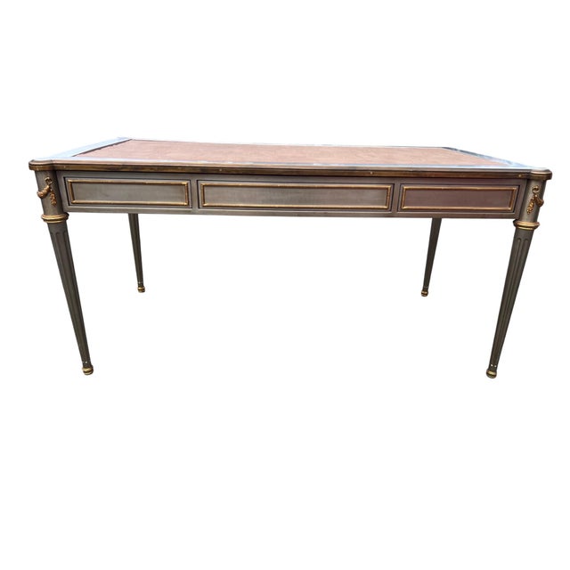 Mid 20th Century Attributed to John Vesey Stainless Steel & Bronze Neoclassical Desk For Sale - Image 16 of 18