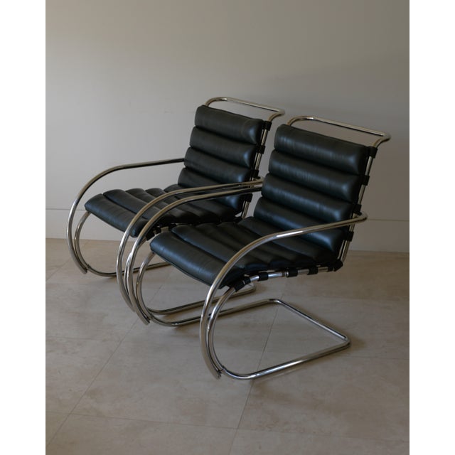 Attributed Mies Van Der Rohe Mr248LC Lounge Chairs for Knoll International, 1985 For Sale In Los Angeles - Image 6 of 6