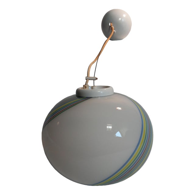 Swirl Murano Glass Pendant Lamp from F. Fabbian, 1970s For Sale