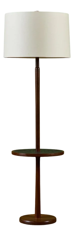 Gordon & Jane Martz Floor Lamp with Black Coin Tile Mosaic Side Table
