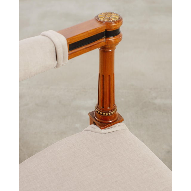 Set of Six French Directoire Style Dining Chairs Bronze Accents For Sale - Image 16 of 18