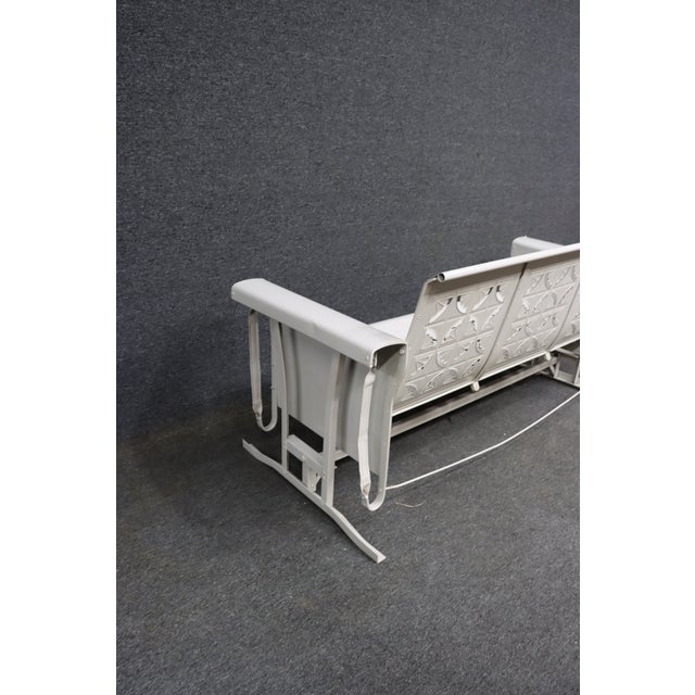 1950s Pie Crust Style Fully Restored White Metal Glider For Sale - Image 14 of 14