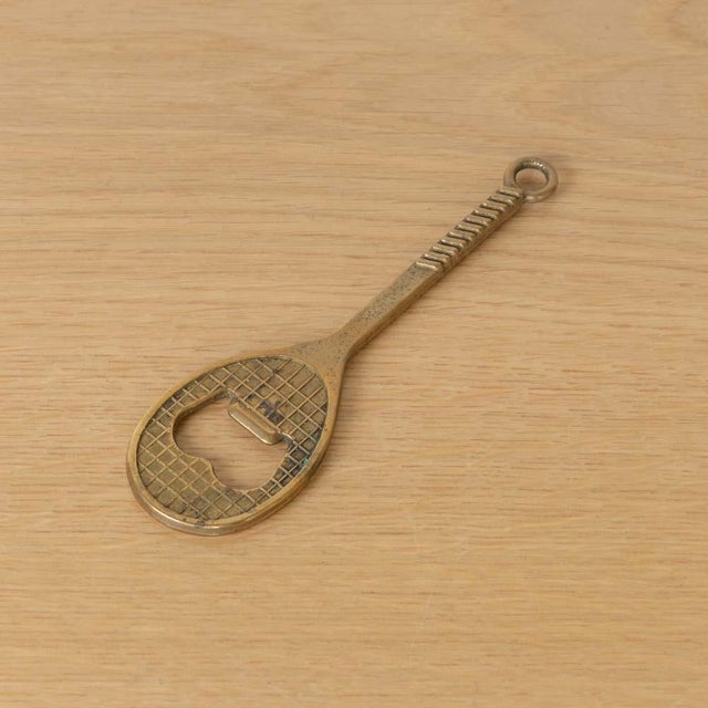 1950s French Brass Tennis Bottle Opener For Sale - Image 4 of 9