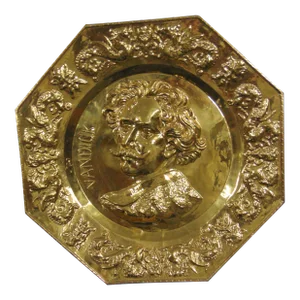 Mid Century Brass Wall Plaque of Antoine VanDick