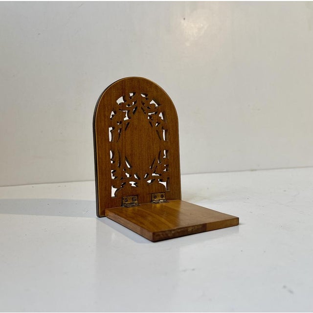 Vintage Italian Bookend in Walnut, 1920s For Sale - Image 6 of 9