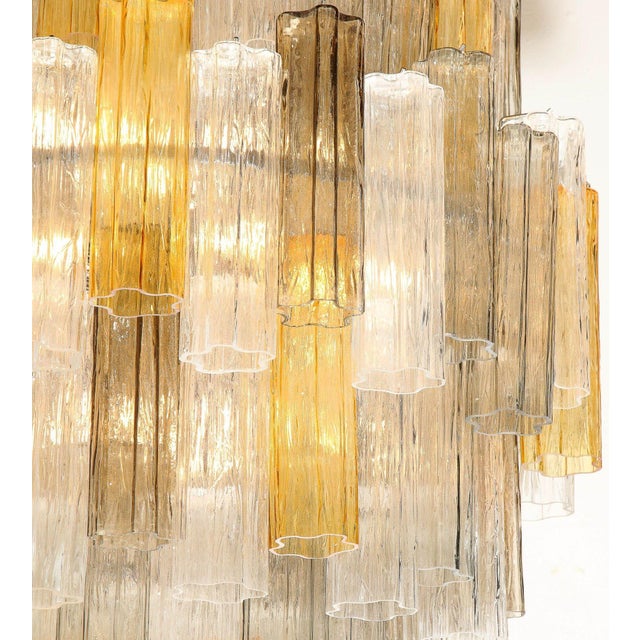 1980s 1980s Murano "Tubi Tronchi" Glass Chandelier, Attributed to Toni Zuccheri for Venini For Sale - Image 5 of 6