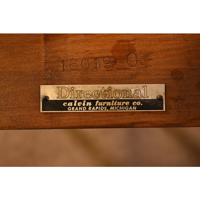 Kipp Stewart for Directional Mid-Century Modern Walnut Extension Dining Table | Newly Refinished For Sale - Image 15 of 16