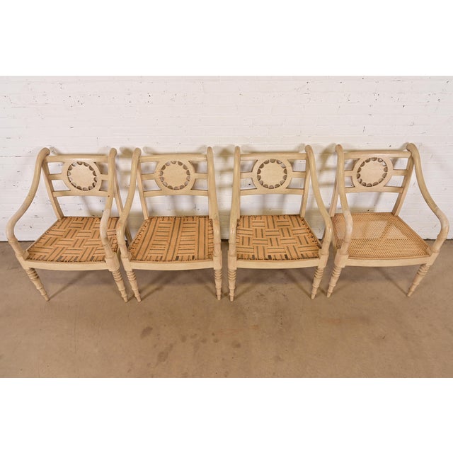 Baker Furniture British Colonial Armchairs, Set of Four For Sale In South Bend - Image 6 of 13