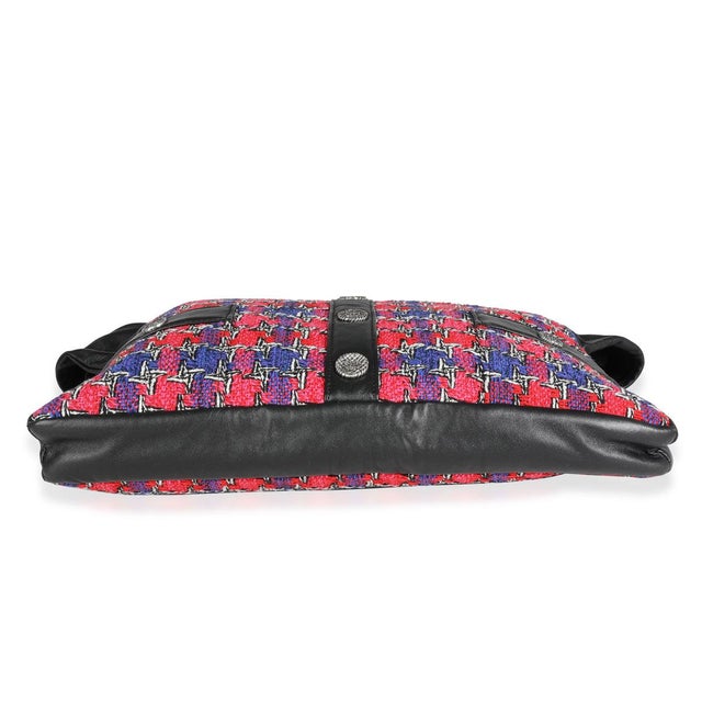 2010s Black Lambskin & Multicolor Tweed Girl Bag For Sale - Image 5 of 8