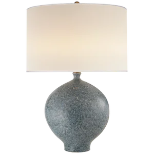 AERIN for Visual Comfort Signature Gaios Table Lamp in Blue Lagoon with Linen Shade