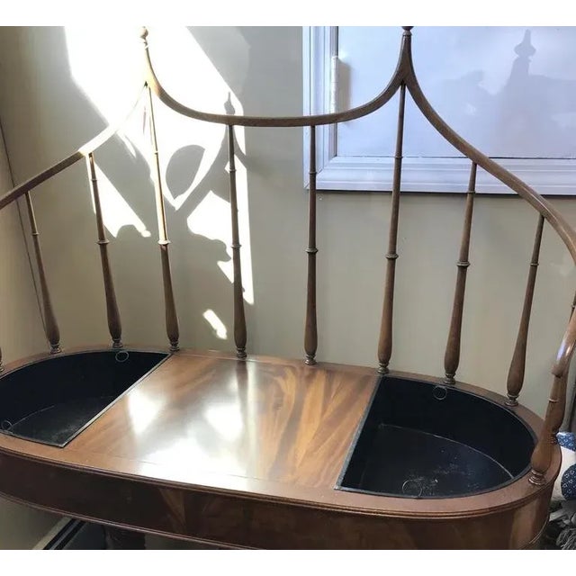 Vintage Wood Planter Console Table With Spindle Back For Sale In West Palm - Image 6 of 6
