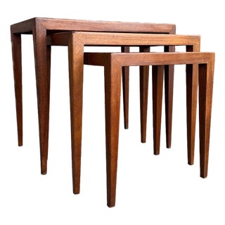Severin Hansen Jr. Danish Modern Teak Nesting Tables for Haslev, Set of 3 For Sale