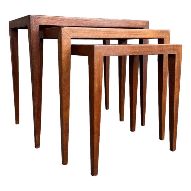 Severin Hansen Jr. Danish Modern Teak Nesting Tables for Haslev, Set of 3 For Sale
