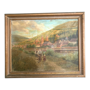 Landscape Oil Painting on Canvas- Gold Wood Frame