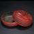 Red Late 20th Century Carved Cinnabar Lacquer Box With Landscape and Scholar Scene For Sale - Image 8 of 9