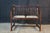Vintage American Country Farmhouse Mahogany Settee Bench Needlepoint Seat For Sale - Image 4 of 17