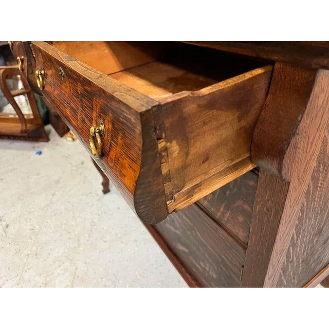 Early 20th Century Antique Quarter Sawn Oak Buffet With Beveled Glass Mirror Back. For Sale In Washington DC - Image 6 of 12