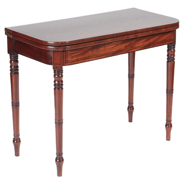 Antique George III Mahogany Card Table For Sale