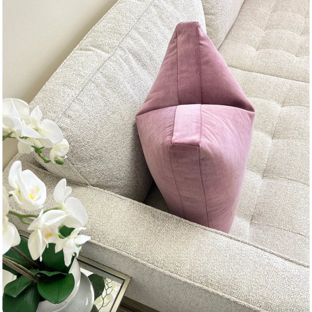 Mauve Box Pillow With Feather Down Insert For Sale - Image 4 of 5