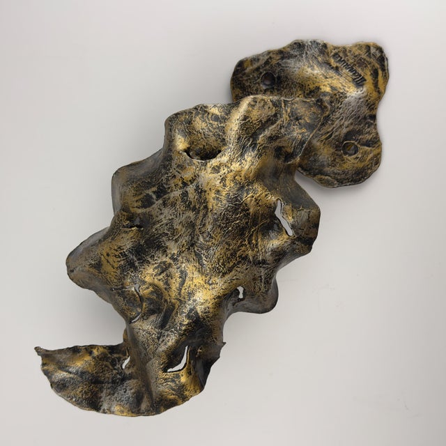 Metal Vintage Italian Brutalist Metal Wall Lamp by Salvino Marsura, 1970s For Sale - Image 7 of 18