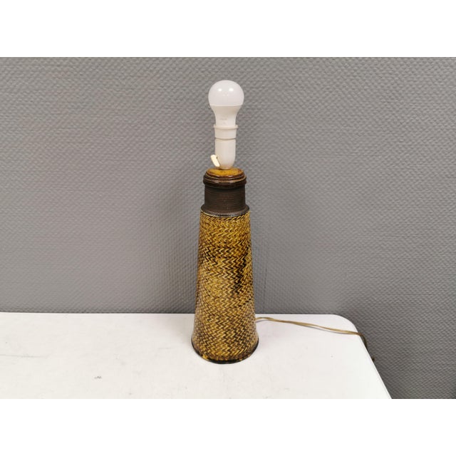 HUGE Kähler table lamp. Incredible lamp this and that in the rare yellow uranium glaze. Designed by Nils Kähler...