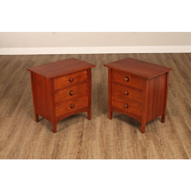 High Quality American Made Arts & Crafts Style Nightstand Pair By Stickley, From The Mission Collection And Influenced By...