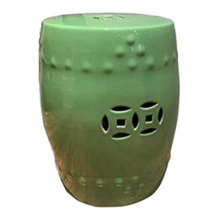 1990s Green Color Garden Stool For Sale