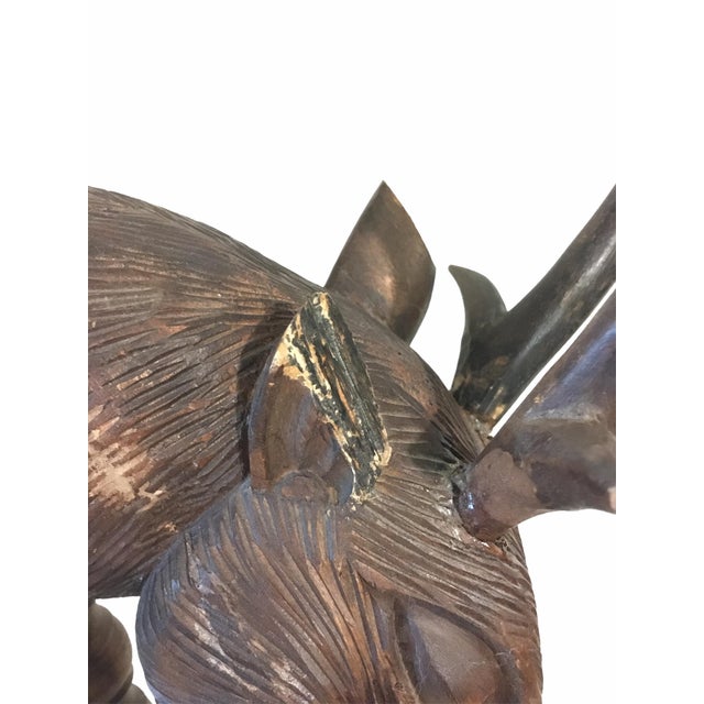 Large Antique Early 20th Century Oak Wood Stag Head Harp For Sale - Image 11 of 13