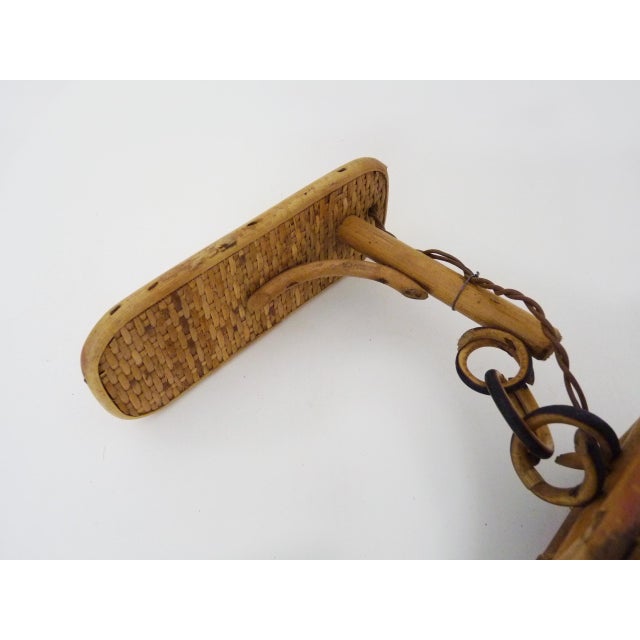 Wood Lantern Wall Light in Rattan and Canework, 1950s For Sale - Image 7 of 10