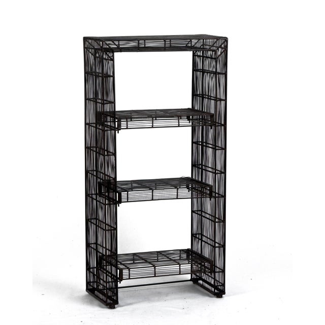 Vintage Sculptural Metal Wire Shelving and Display Table Set, 1980s, Set of 2 For Sale - Image 4 of 9
