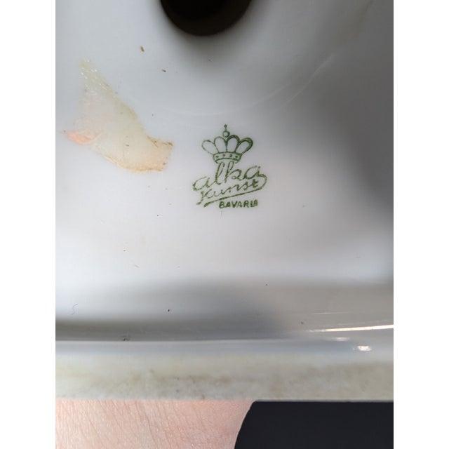 Vintage White Porcelain Swan Double Handle Vase, Alka Kunst, Alboth Kaiser, Bavaria 1956 For Sale - Image 11 of 12