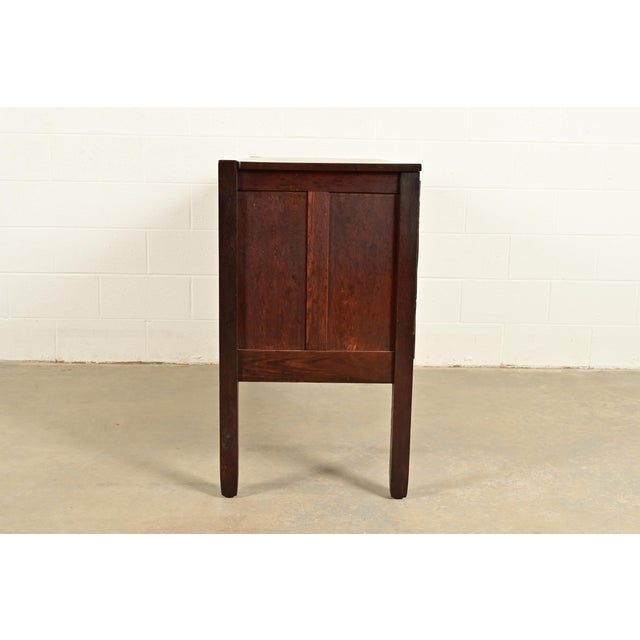 Stickley Brothers Antique Mission Oak Arts & Crafts Strap Hinge Sideboard, Circa 1910 For Sale - Image 13 of 16