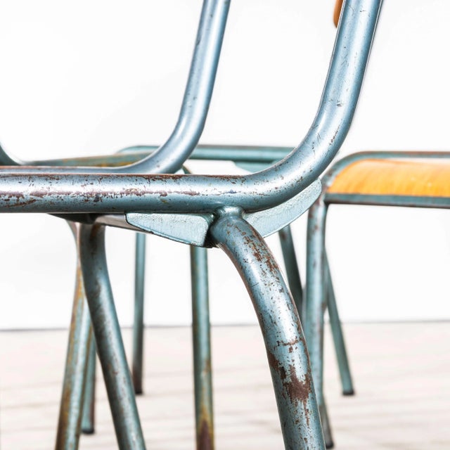French 510 Aqua Stacking Dining Chair from Mullca, 1950s For Sale - Image 10 of 11