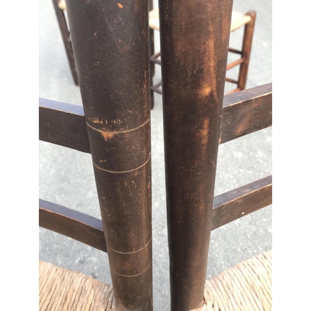 Rustic Chairs with Straw Seats, 1950, Set of 4 For Sale - Image 12 of 14