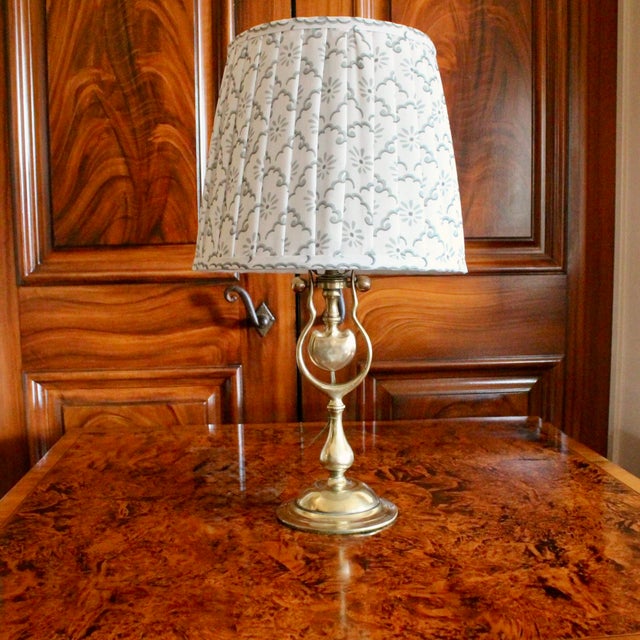 Antique English Brass Lamp For Sale - Image 4 of 10