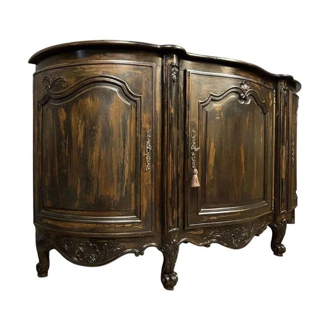 Louis XV Style Lacquered and Stained Wood Sideboard For Sale - Image 6 of 8