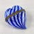 A metal braced heart shaped Venetian glass trinket box, Murano, Italy, circa 1970s. A swirled cobalt blue and white glass...