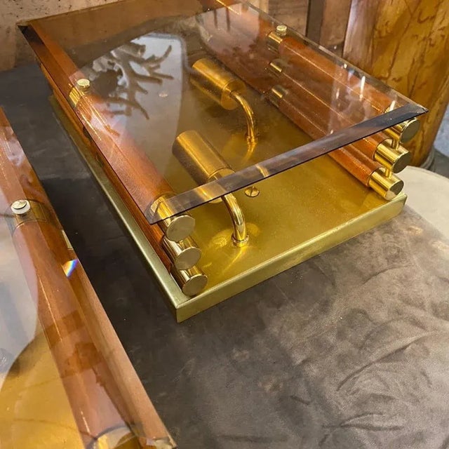 1970s 1970s Set of Two Mid-Century Modern Rectangular Italian Wall Sconces For Sale - Image 5 of 13