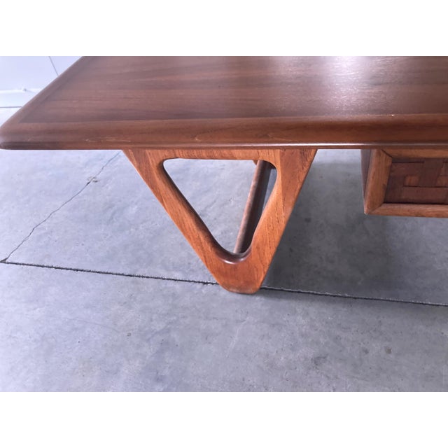 Lane Furniture 1960s Warren Church Perception Walnut Coffee Table Extra Long For Sale - Image 4 of 9