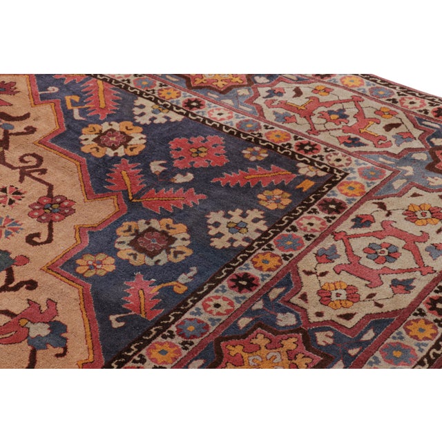 Rug & Kilim Antique Hooked Rug With Polychromatic Florals and Medallion, From Rug & Kilim For Sale - Image 4 of 7