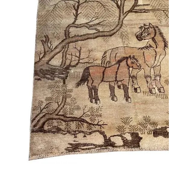 Antique Samarkand Animal Rug 6'8'' X 4'6'' For Sale - Image 4 of 7