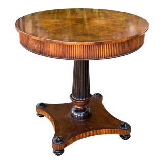 Walnut & Mahogany Inlaid Regency Side Table For Sale