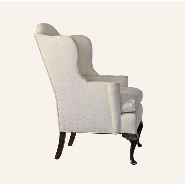 Upholstered Armchair Queen Ann Style For Sale In Providence - Image 6 of 8