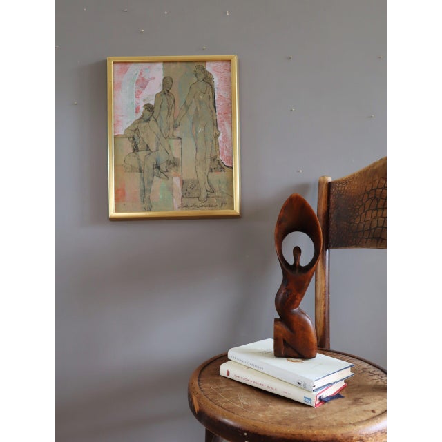 Figurative 1987 'Dream Reflex' Vintage Semi-Abstract Figurative Oil Painting Finnish Artist Marjatta Sarasalo (1930-2006), Framed For Sale - Image 3 of 11