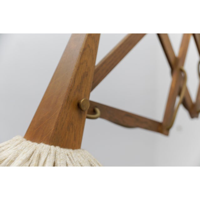 Scandinavian Scissor Wall Lamp in Wood and Fabric, 1960s For Sale - Image 17 of 18