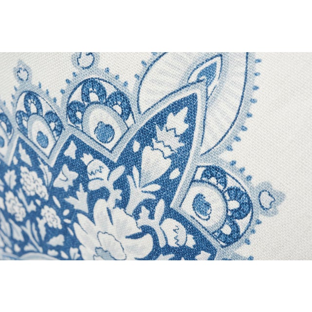 Contemporary Schumacher Double-Sided Pillow in Montecito Medallion Linen Print For Sale - Image 3 of 7