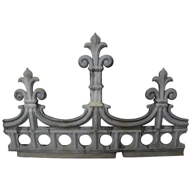 Vintage Zinc Architectural Fragment For Sale