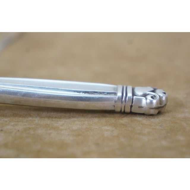 Late 20th Century Manchester Copenhagen Sterling Silver 925 Grooved Serving Spoon 9" For Sale - Image 10 of 12